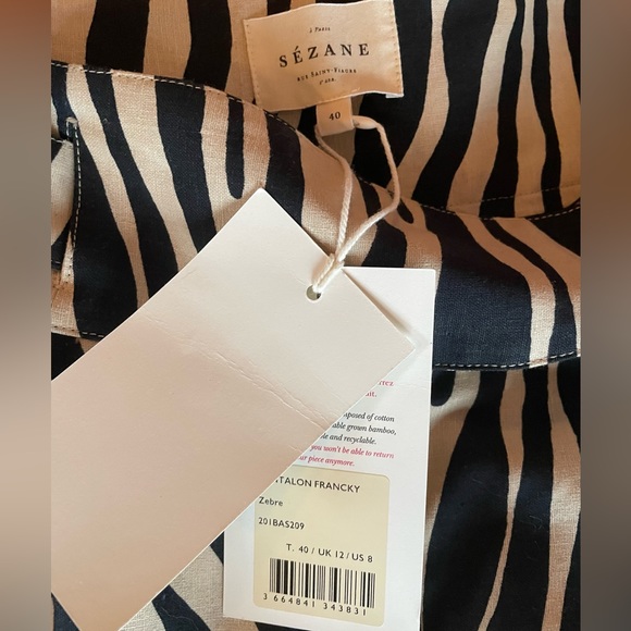 Sezane Pantalon Francky Zebre fr40 - Picture 6 of 11
